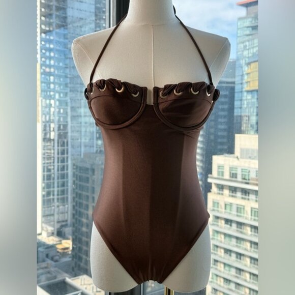 🆕 ZIMMERMANN 🧿 NWOT Devi Balconette Eyelet 1PC Bathing Suit, Sz 0 US 2 - 4 - Picture 11 of 16